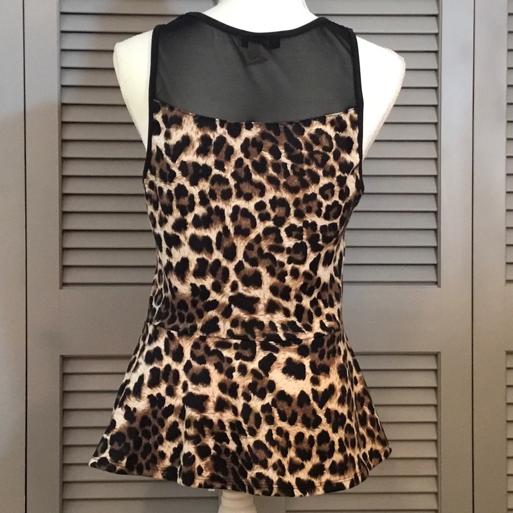 Love J Vintage Leopard Print Peplum Top - Picture 4 of 6